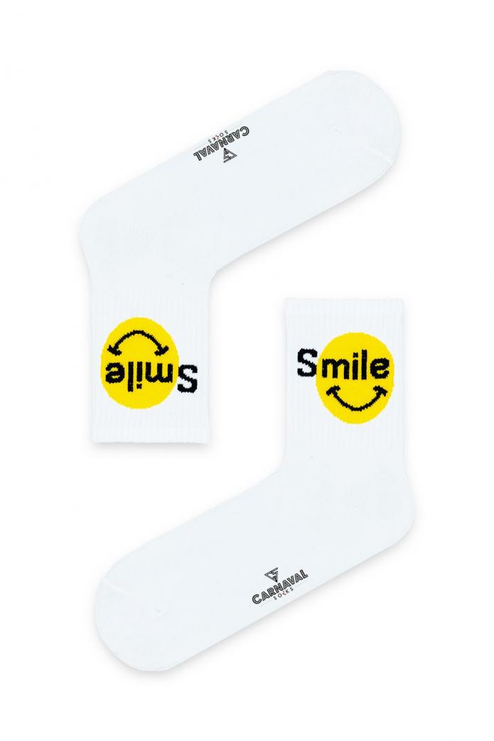  Smile Desenli Renkli Spor Çorap