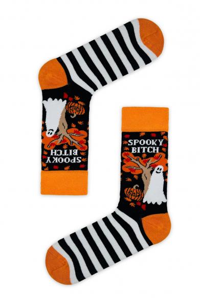 Spooky B.tch Yazılı Halloween Çorabı
