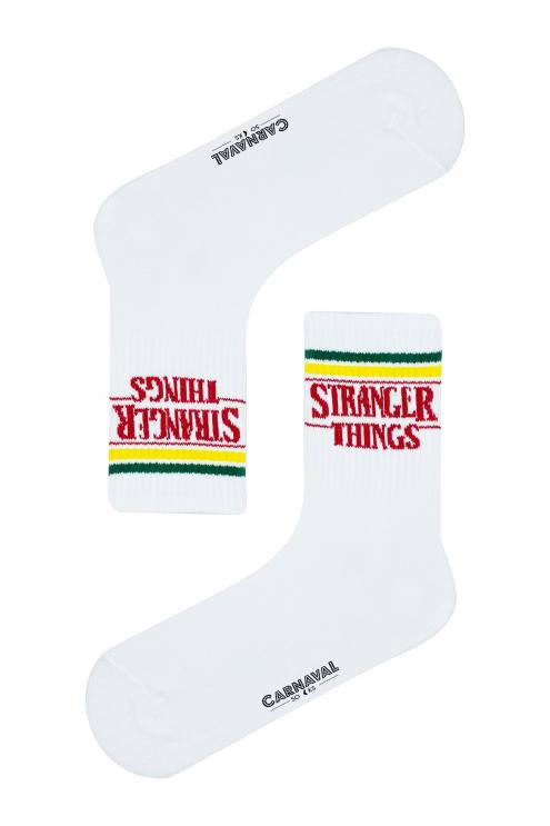 Stranger Things Yazılı Desenli Renkli Spor Çorap