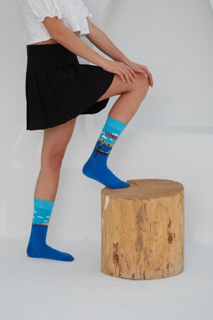 Venıce Tasarımlı Renkli Çorap
