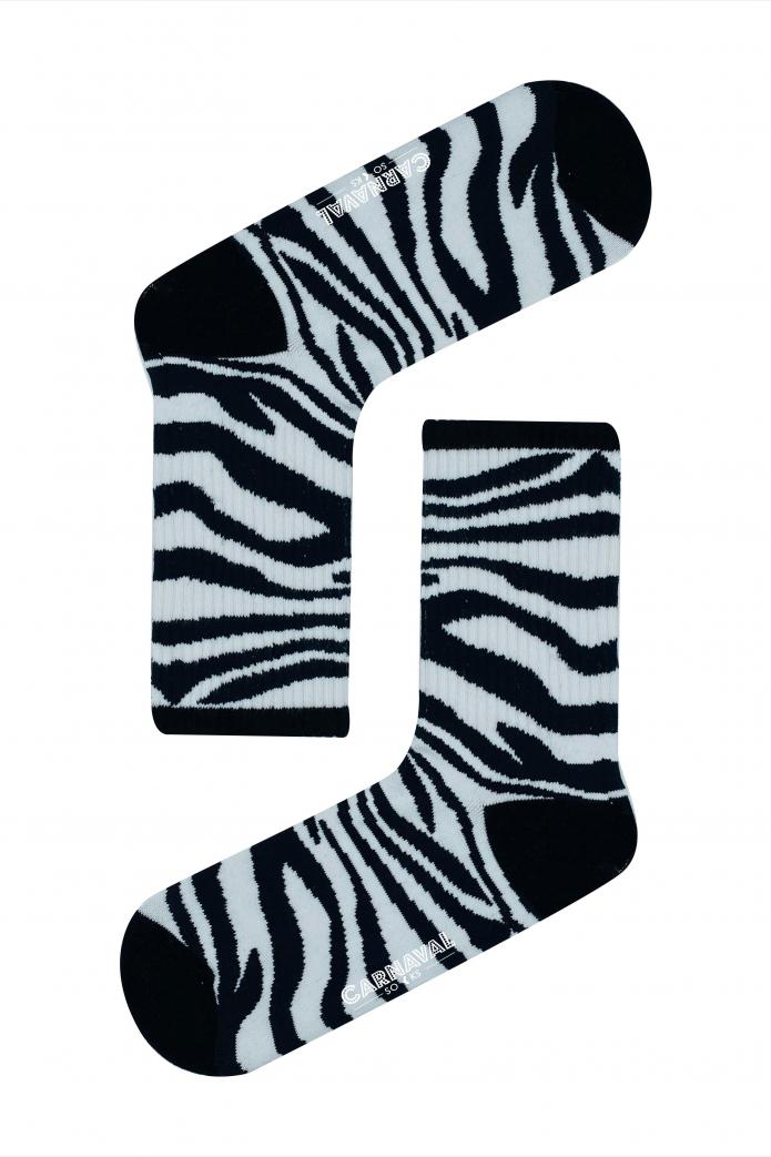Zebra Milk Desenli  Renkli Spor Çorap